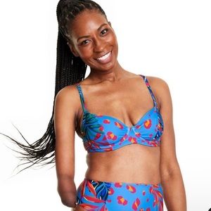 Tabitha Brown Tropical Leopard Print Underwire Bikini Top AND bottom